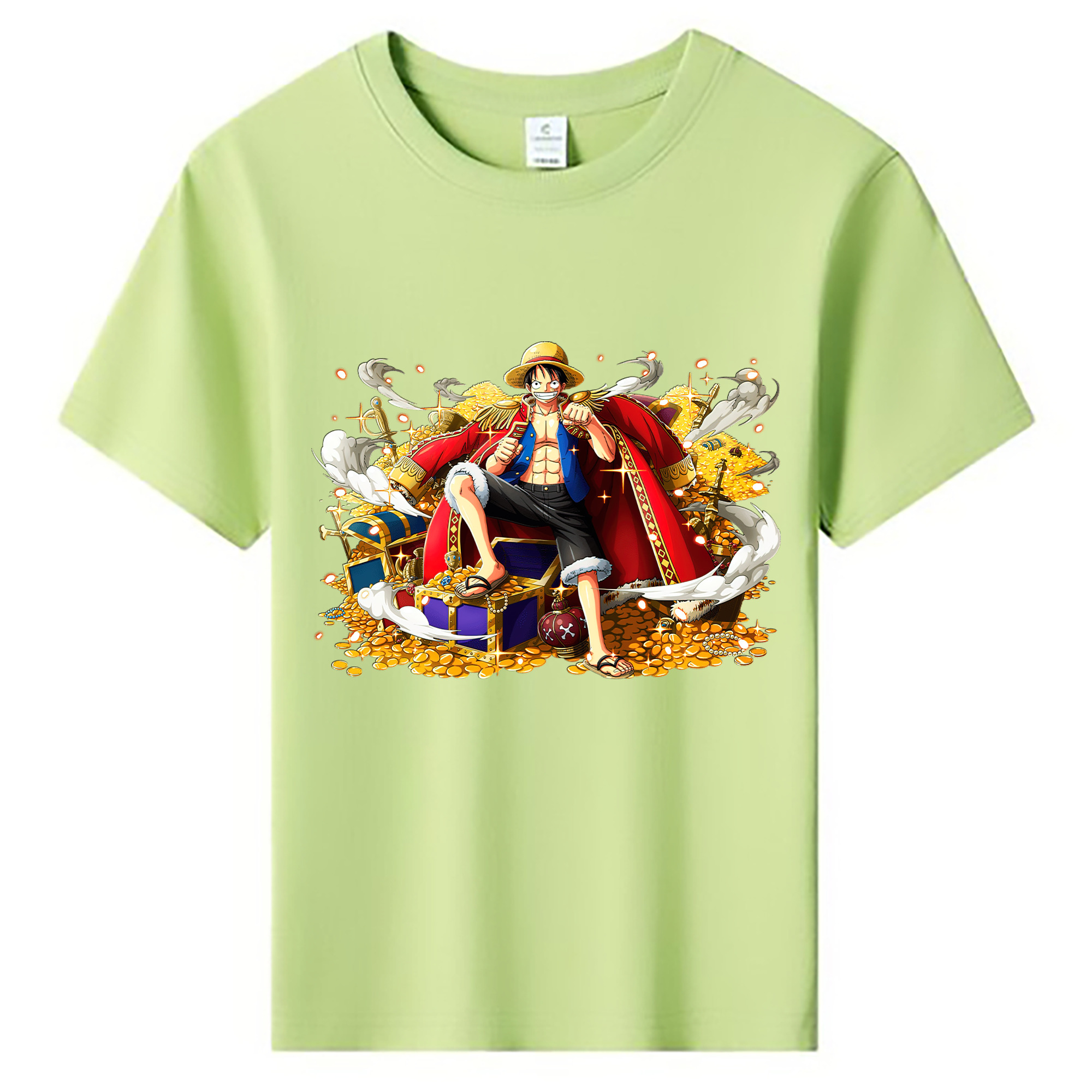 ワンピース モンキー・D・ルフィ ONE PIECE Monkey D. Luffy 綿100％キッズTシャツ（フロントプリント）